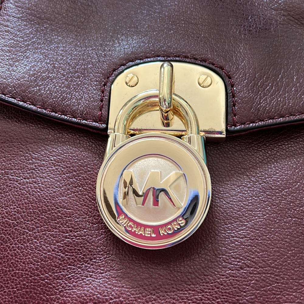 NWOT Michael Kors Burgundy Satchel - Picture 2 of 13